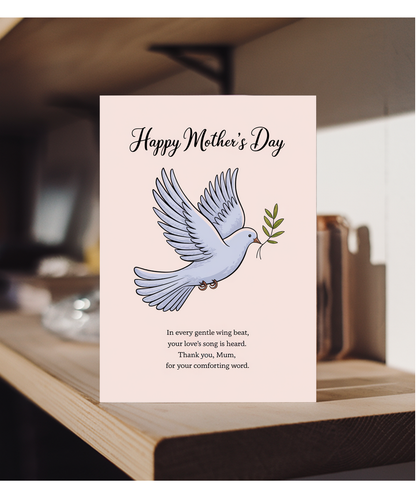 Mothers Day Card Thank you mum dove Traditional poem