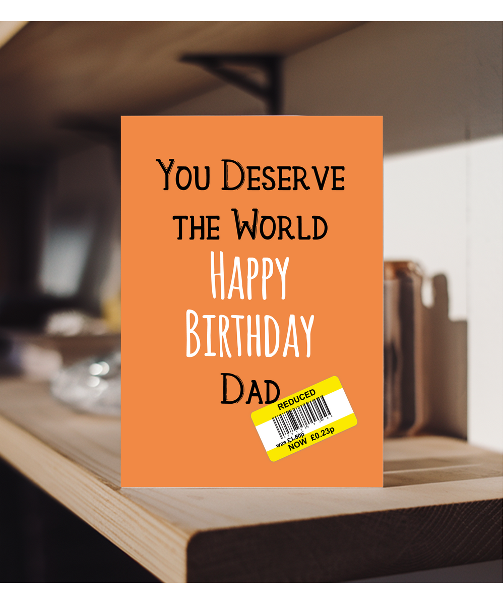 Funny Birthday Card for Dad Reduced Price Joke