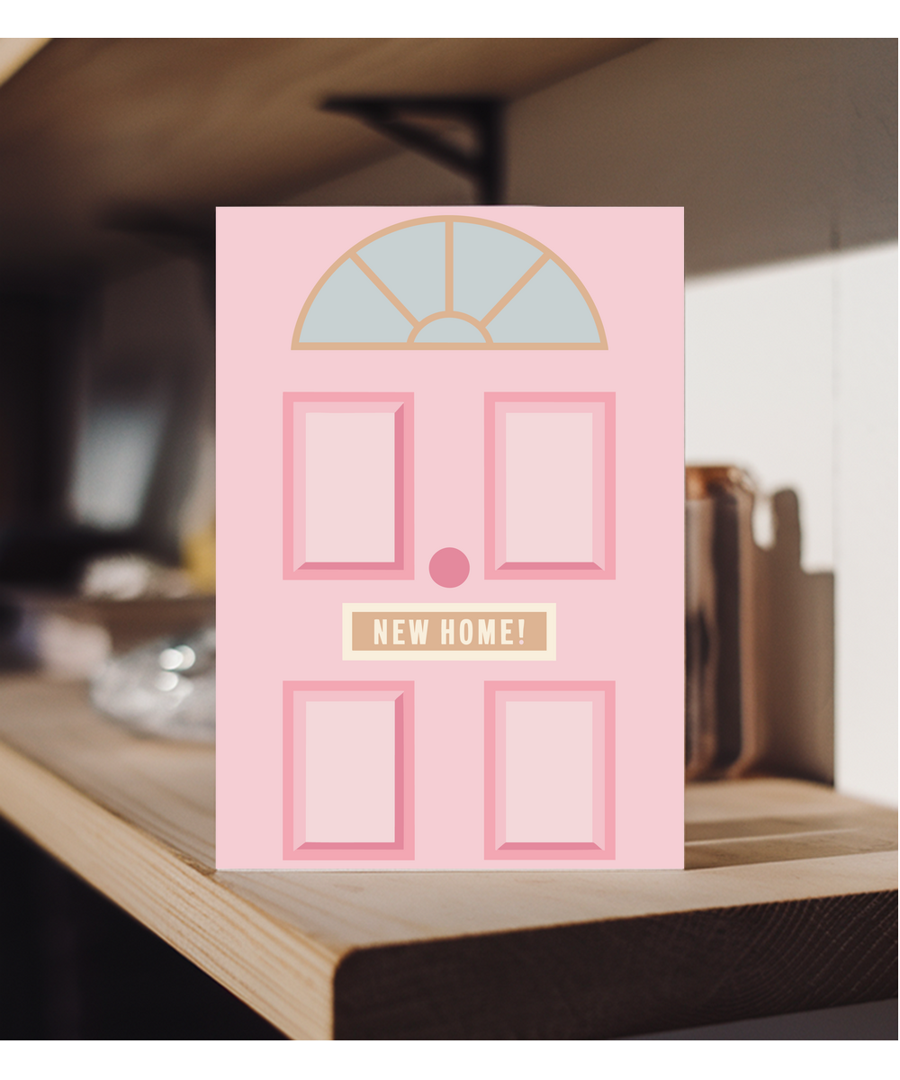 new home pink door