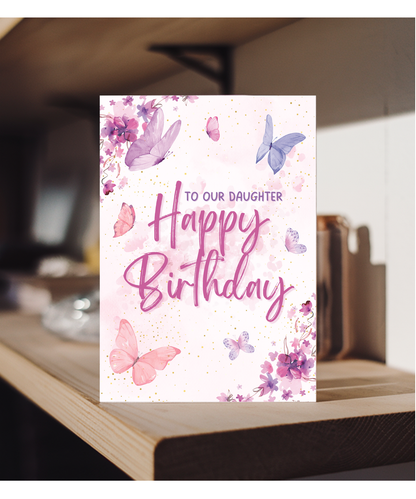 Happy birthday card to our daughter butterflies