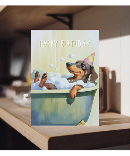 Sausage dog bubble bath birthday