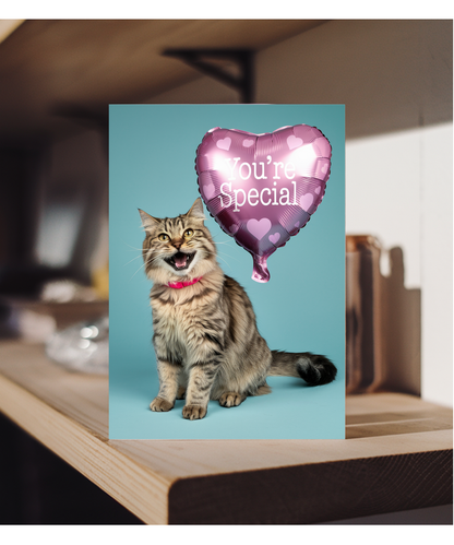 You're Special with Cat with a Heart Balloon