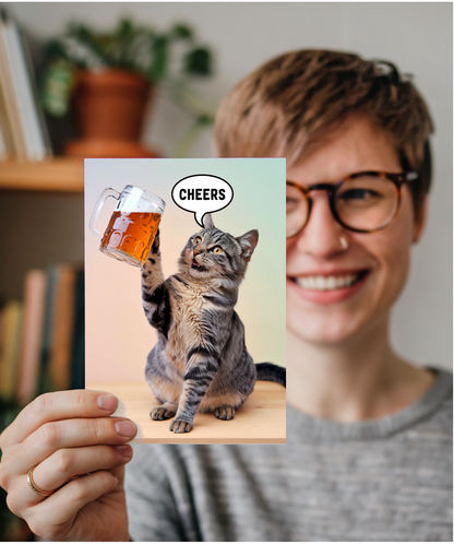 Cheers with Cat with a Beer Mug