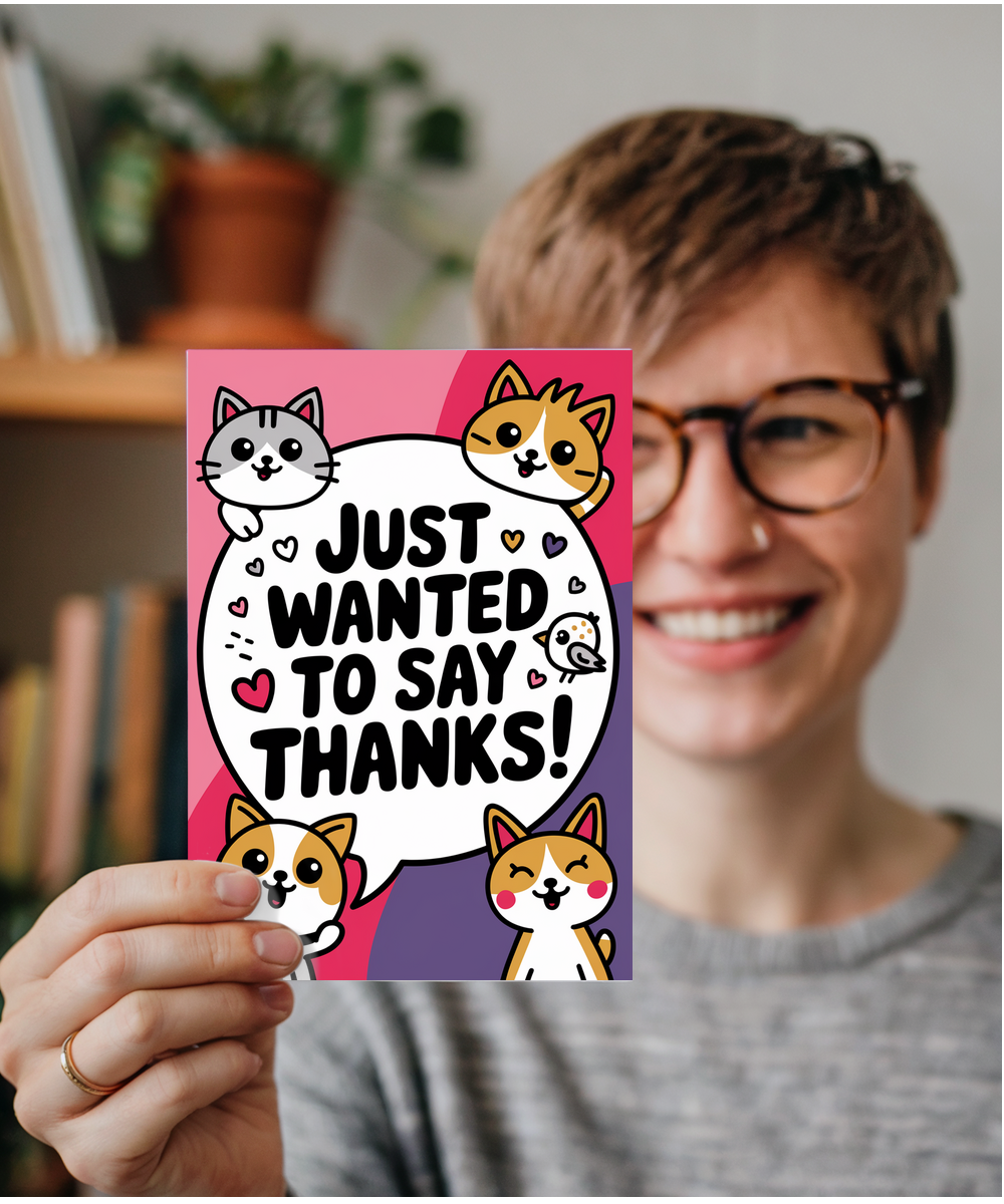 Just Wanted to Say Thanks Card Cats kitten