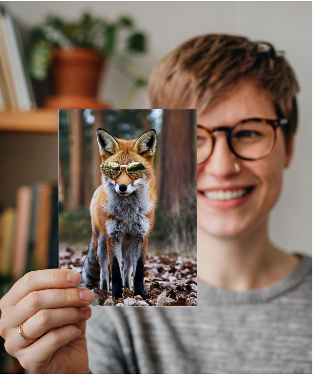 Fox in Mirrored Glasses