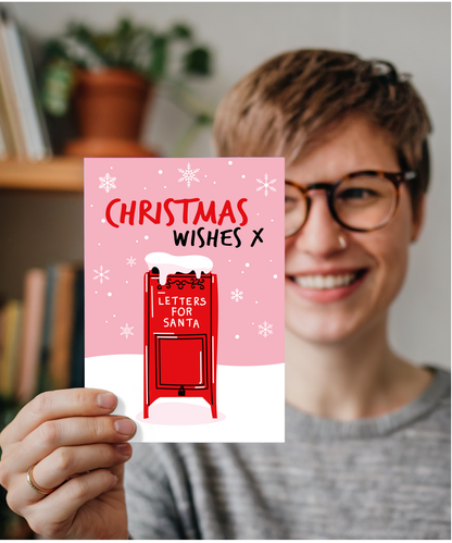 Christmas Card Letters for Santa Letter Box Christmas Wishes in Pink