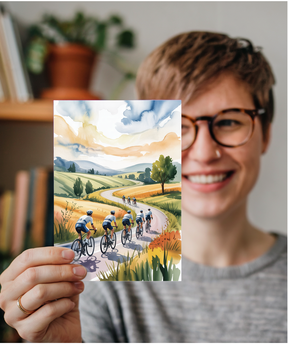 Watercolour Countryside Group Ride
