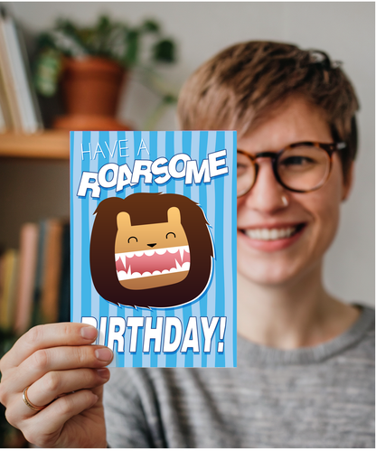 Kids blue Have a Raorsome Birthday