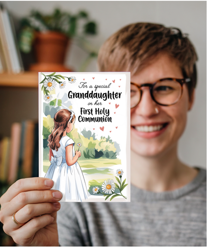 Childrens First Holy Communion Card for a Special Granddaughter
