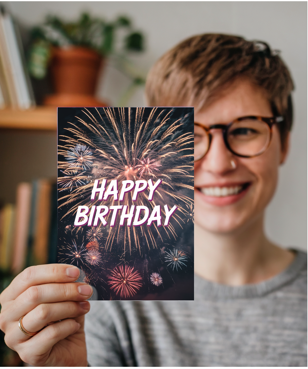 Bursting Fireworks and Bold Typography