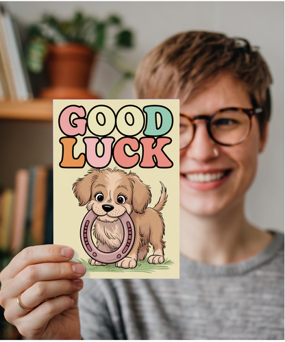Good Luck - Puppy with a Horseshoe