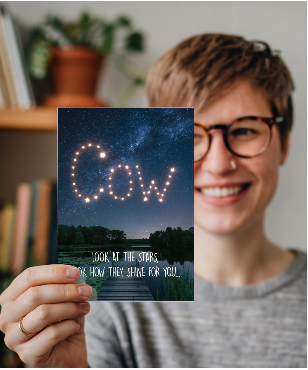 Look at the stars cow