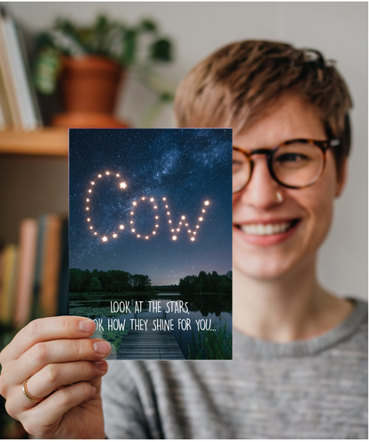 Look at the stars cow
