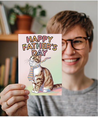 Happy Father's Day - Cat with a Tie