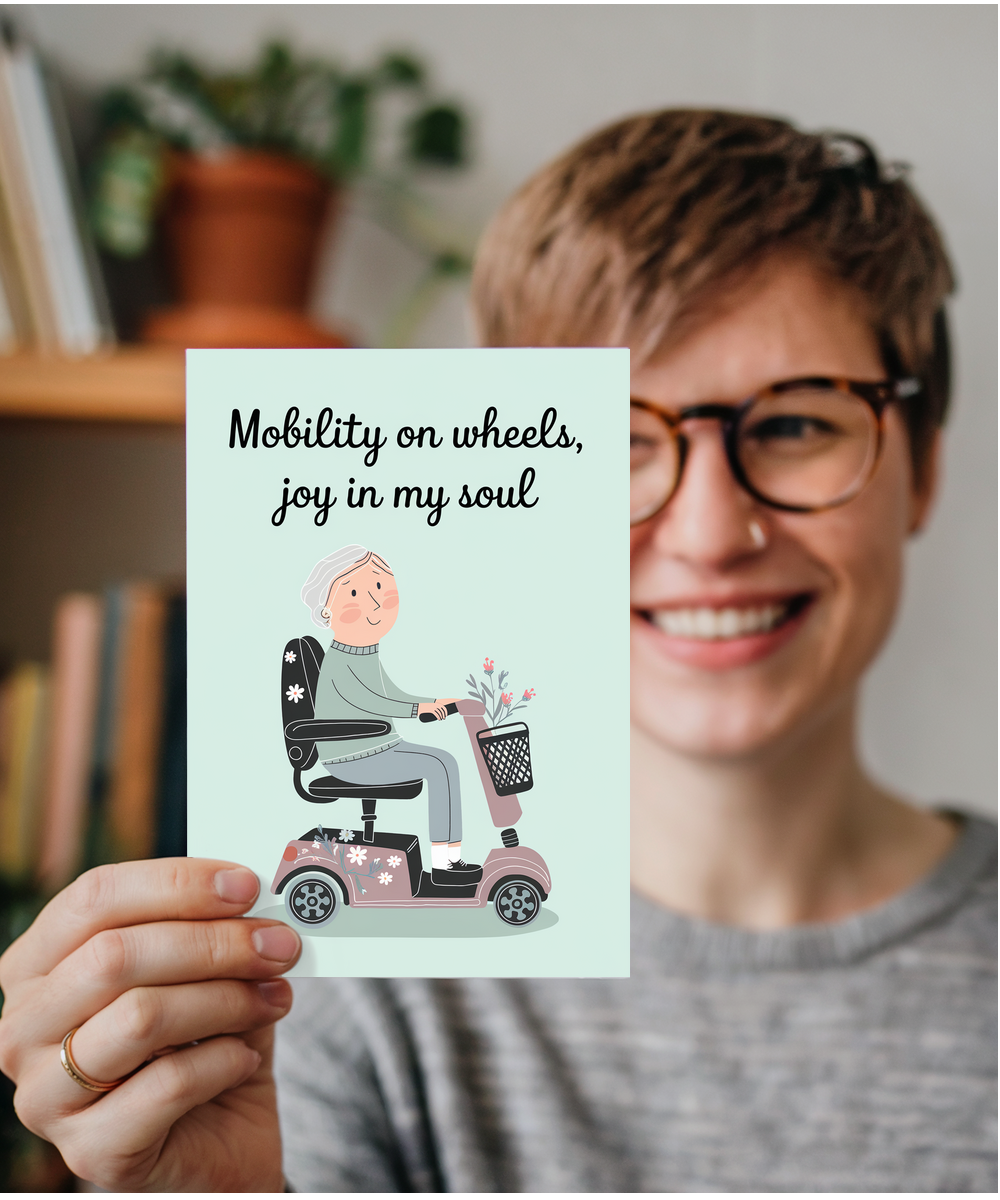 Funny Birthday Card Mobility on Wheels, Joy in My Soul