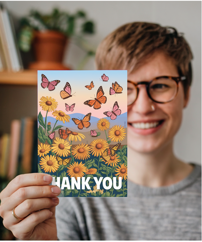 Thank You - Bright Butterflies and Blooms