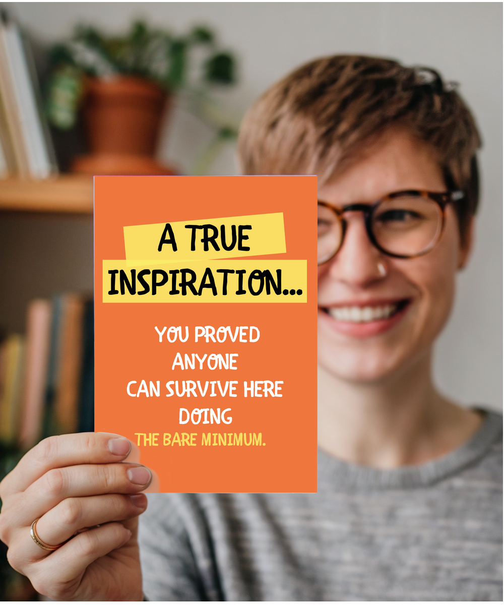 Funny Goodbye Card for Coworker A True Inspiration Doing the Bare Minimum