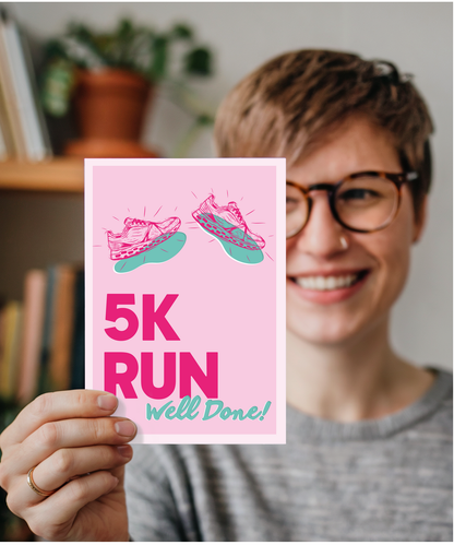 Motivational Well Done Card for Beginner Runner Completing 5km