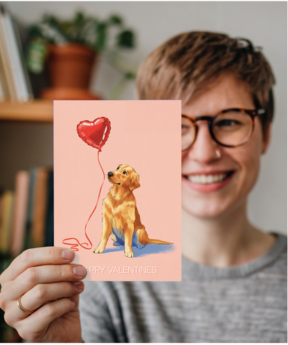 Valentines Golden retriever heart balloon