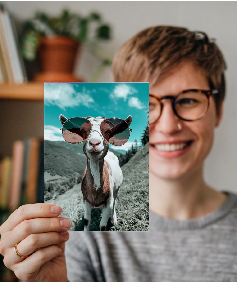 Goat with Oversized Sunglasses