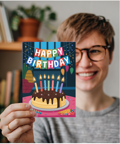 Colorful Birthday Candles and Sparkles