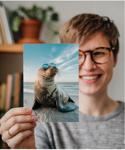 Seal in Beach Glasses