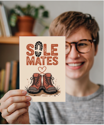 sole mates, hiking pun valentine's day anniversary