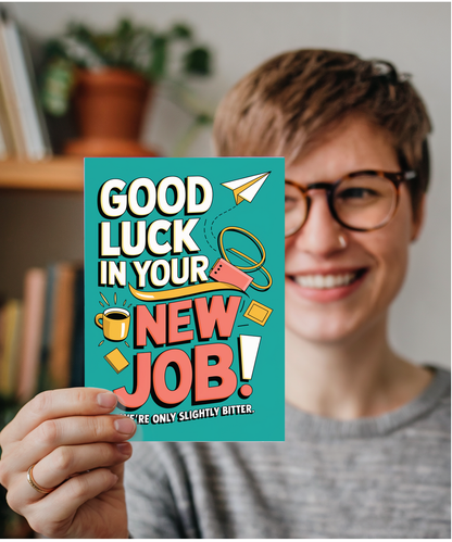 Good luck at your new job we're only slightly bitter