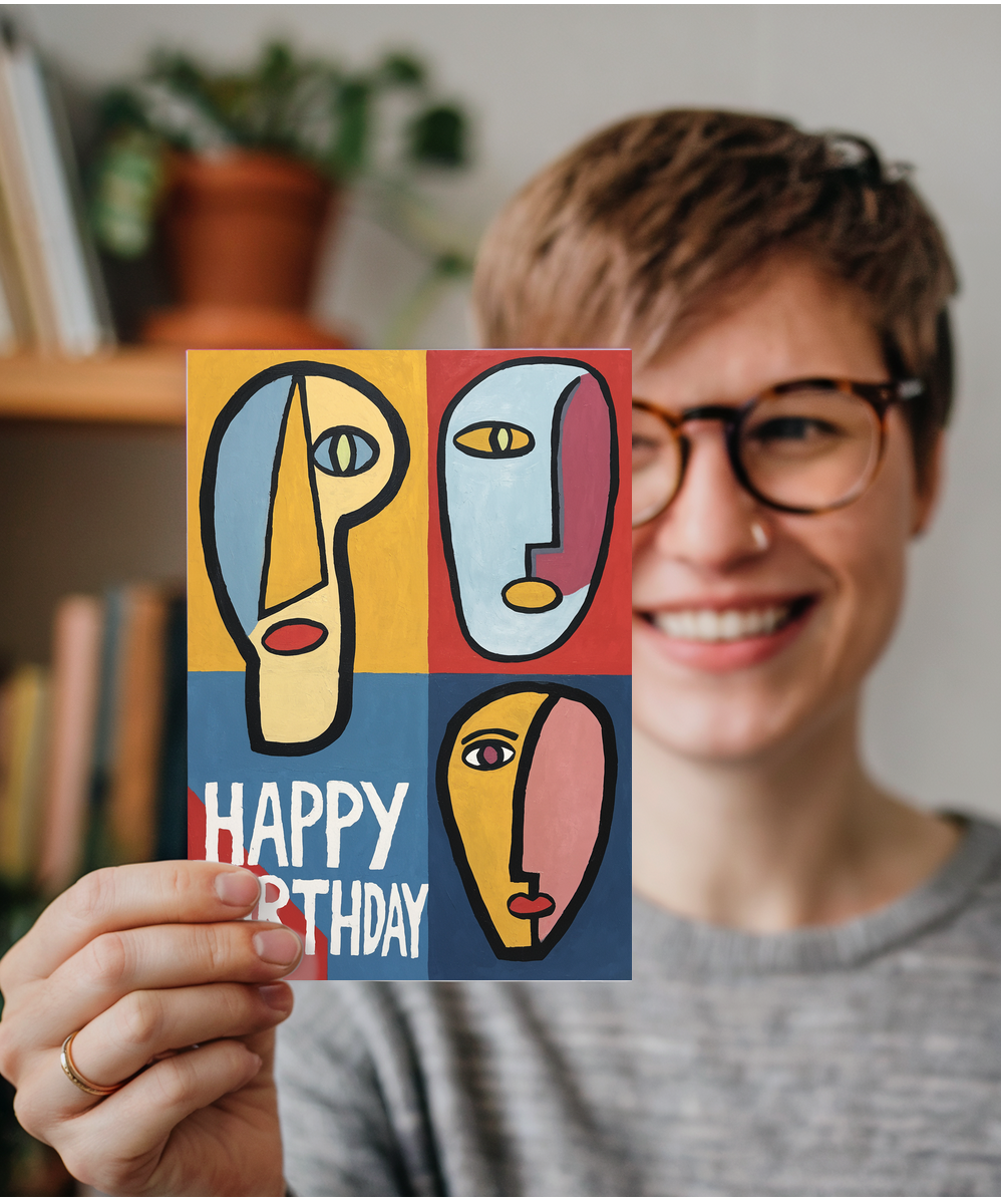 Abstract Faces and Bold Colors