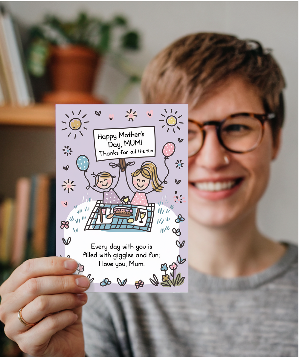 Mother's Day Card Mum Thanks for All the Fun from daughter