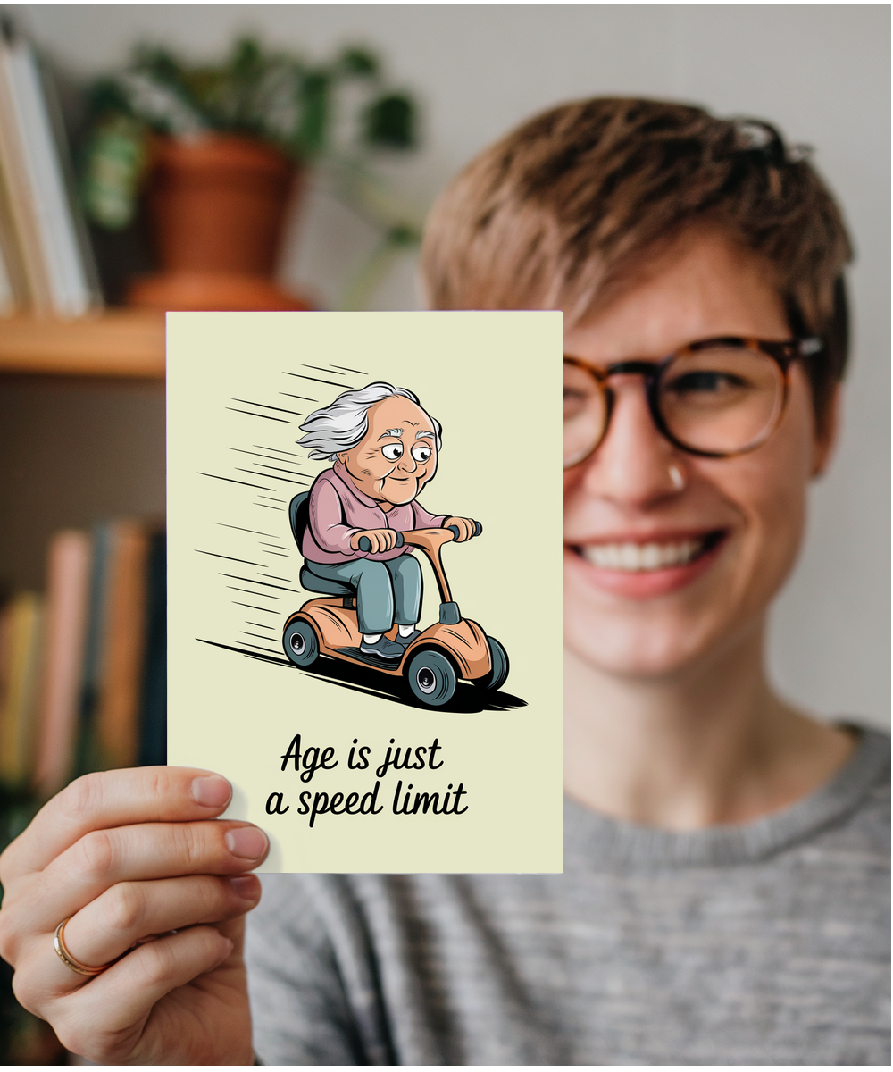 Funny Birthday Card Age is Just a Speed Limit