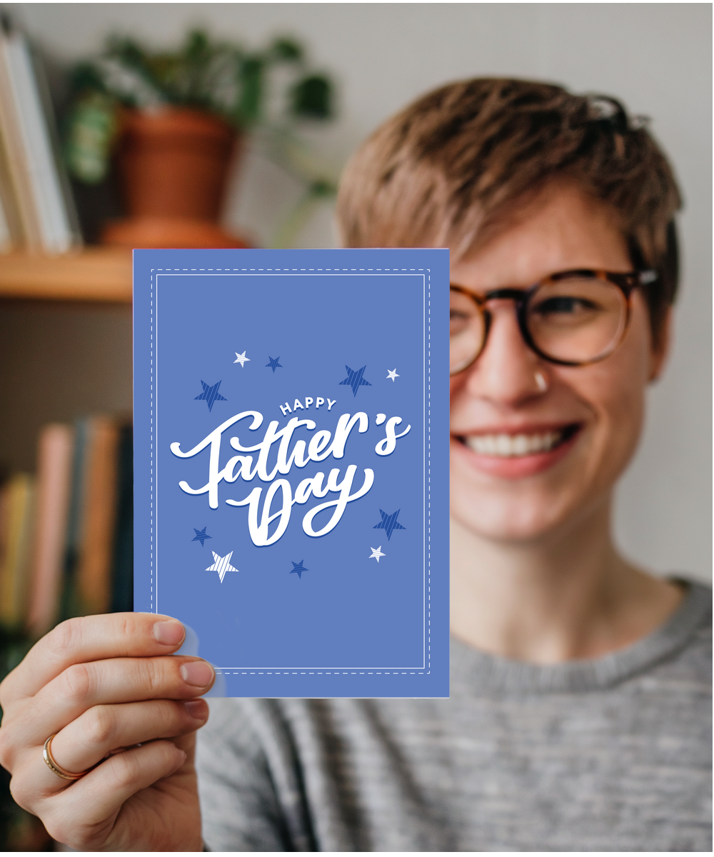 Happy Fathers Day Card Simple Starry Design