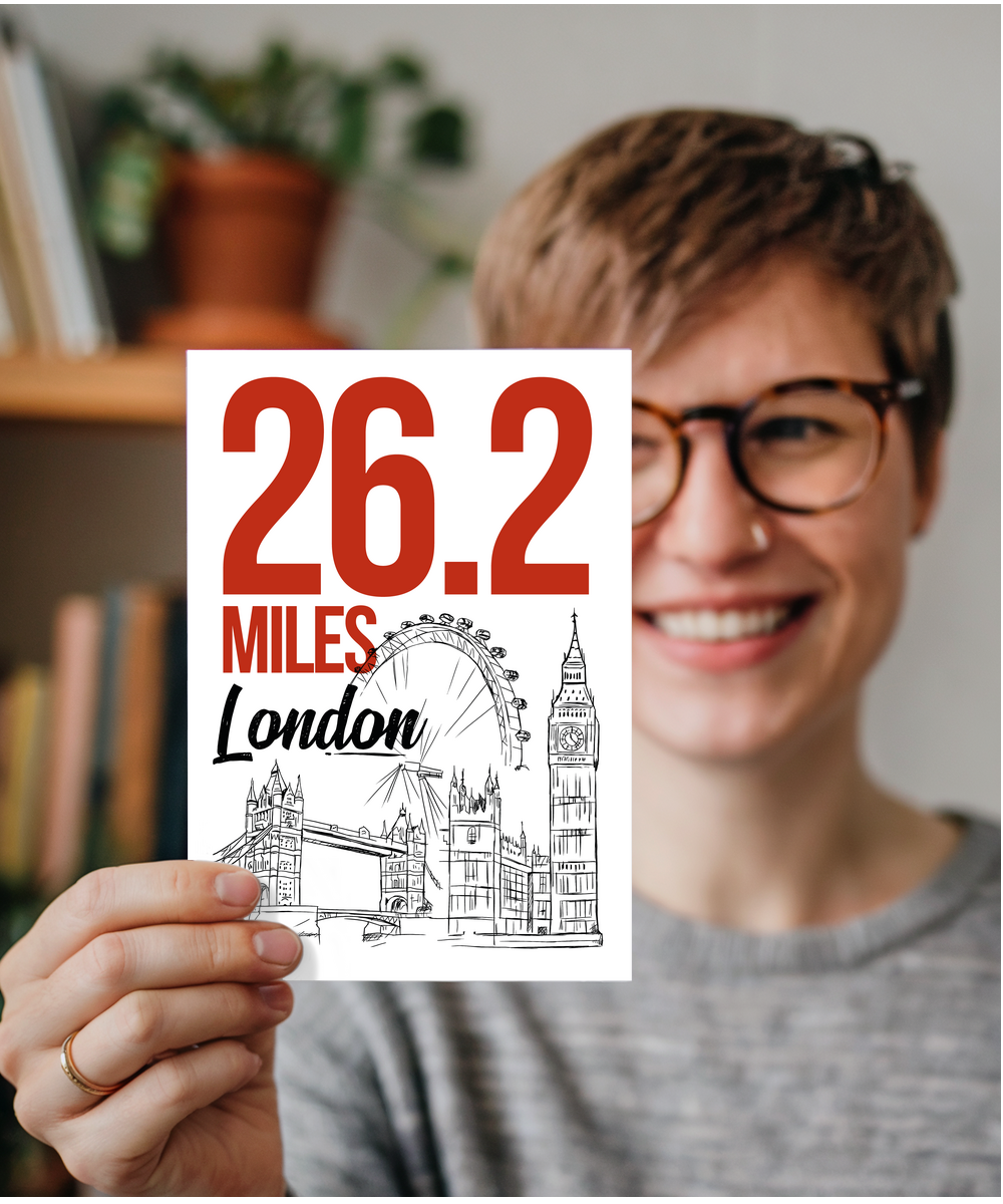 Good Luck and Congratulations Card for Marathon Runner in London City