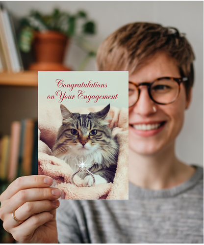 Congratulations on Your Engagement with Cat with a Ring