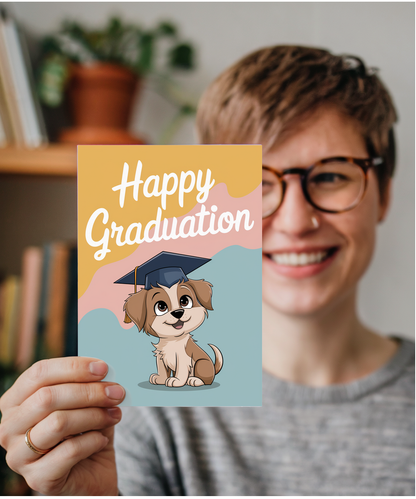 Happy Graduation - Puppy with a Cap