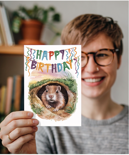Happy Birthday cute gopher watercolour