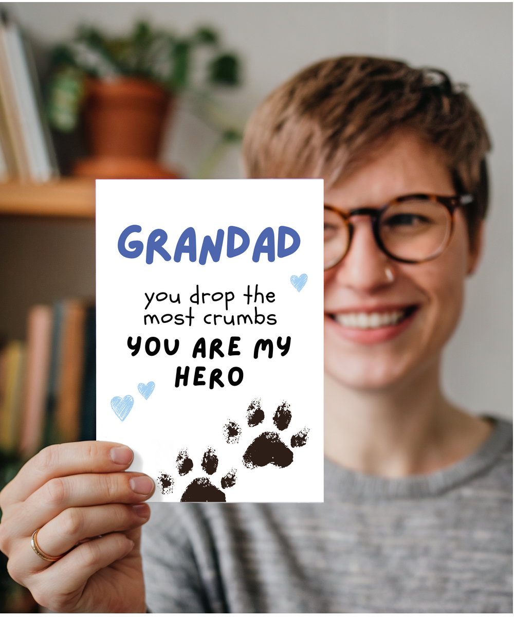 Funny Dog Grandad Birthday Card from the Dog You are My Hero