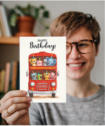 Happy Birthday animal bus