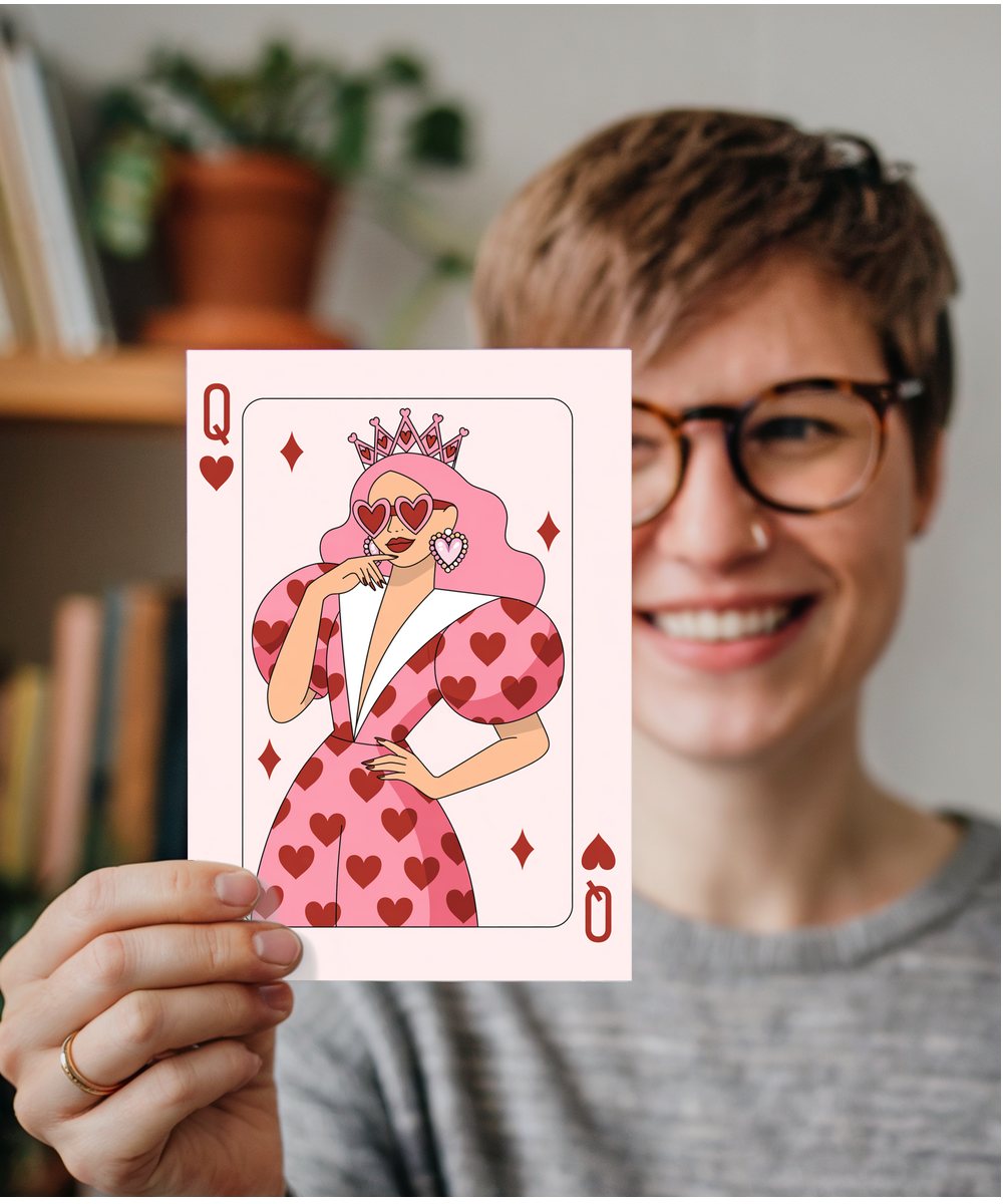 Stylish queen of hearts