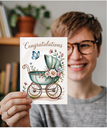 Congratulations floral pram
