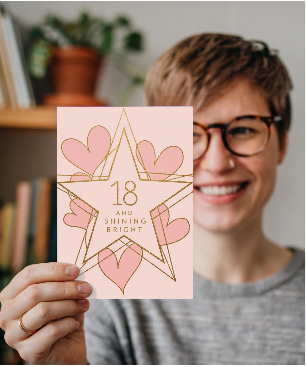 18th Birthday card for her and Shining Bright