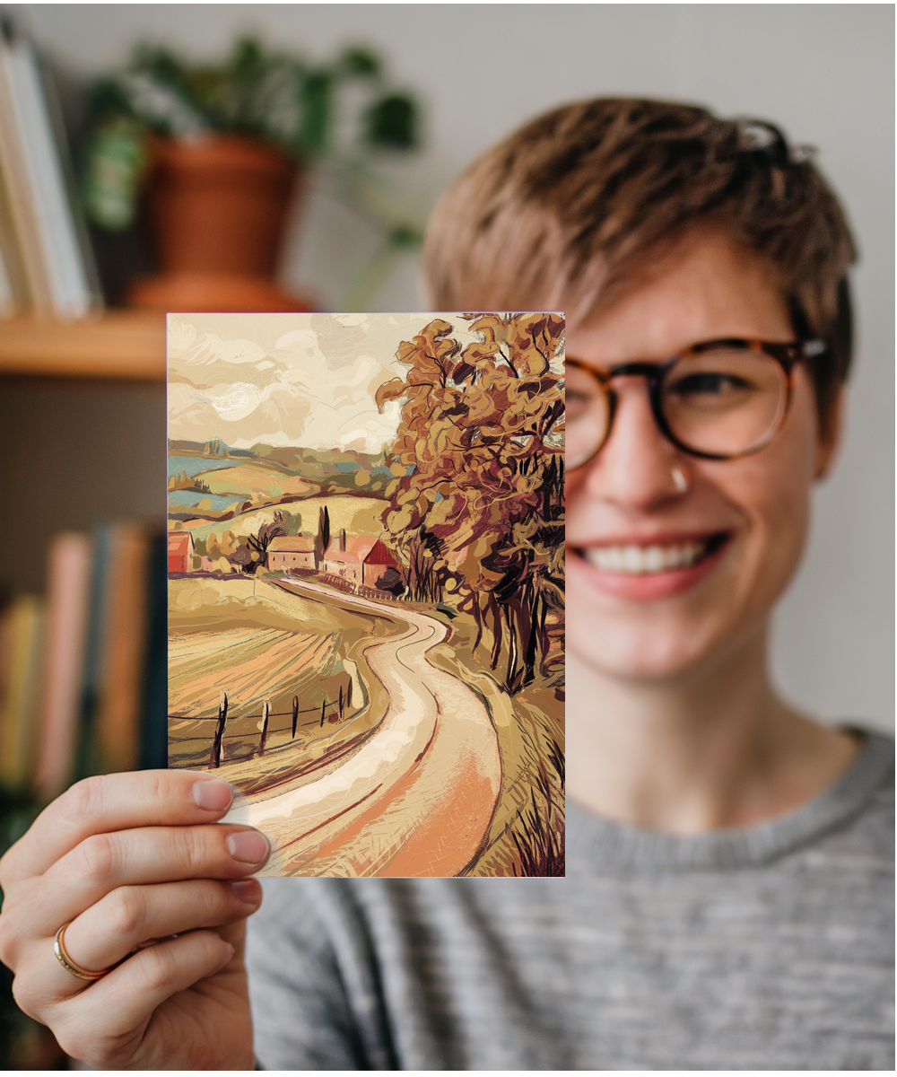 Landscape old master card style