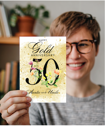 A5 Gold anniversary Auntie and Uncle