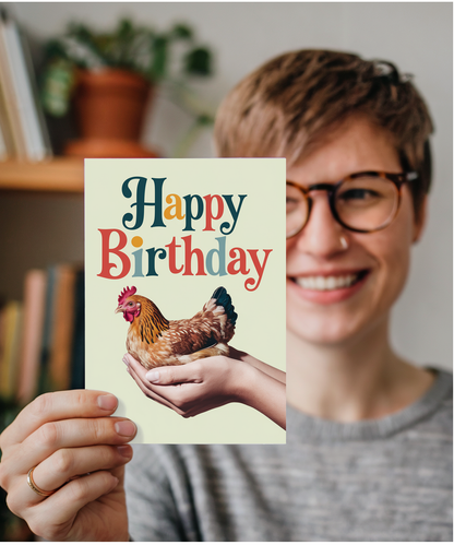 Happy Birthday Card Mini Chicken