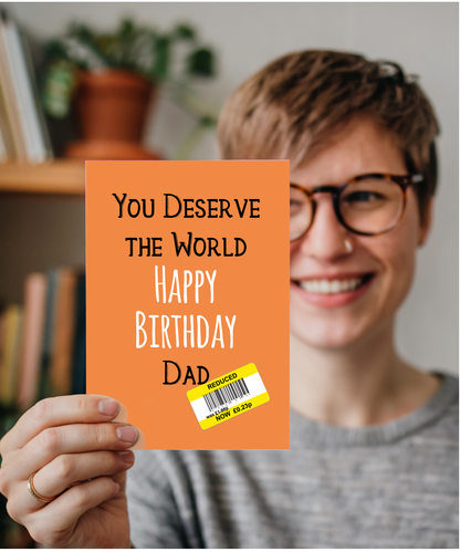 Funny Birthday Card for Dad Reduced Price Joke