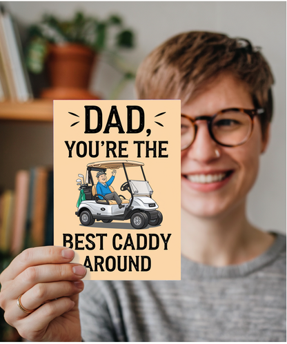 Funny Birthday Card for Dad Best Caddy Around taxi driver