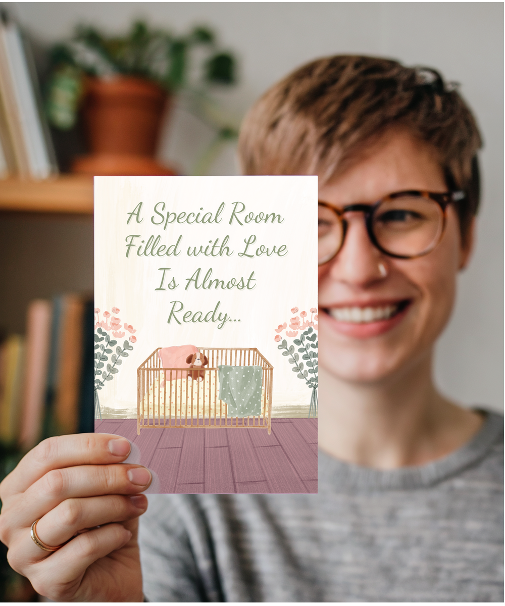 pregnancy card a special room filled with love is almost ready