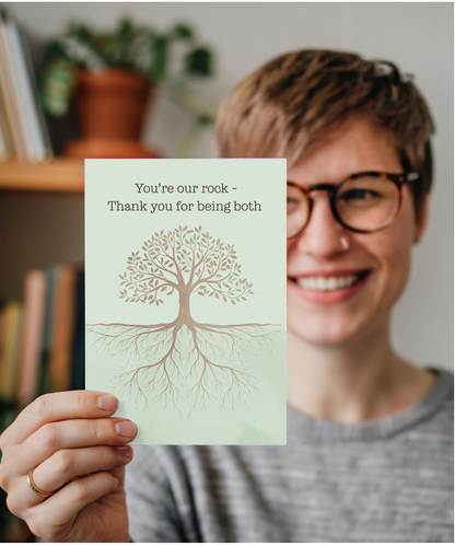 Mothers day card for Dad You're Our Rock Thank You for Being Both