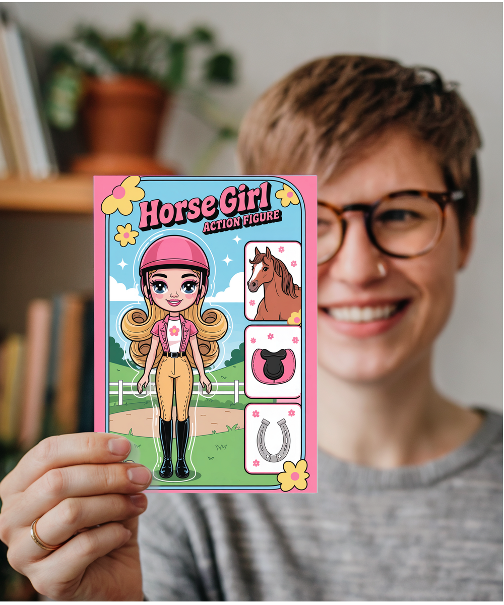 horse girl action figure card