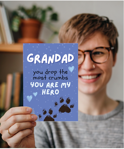 Funny Grandad Birthday Card from the Dog You are My Hero